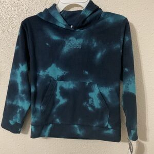 Adidas Little Boys Tie Dyed Blue Hoodie. Size 6 NWT